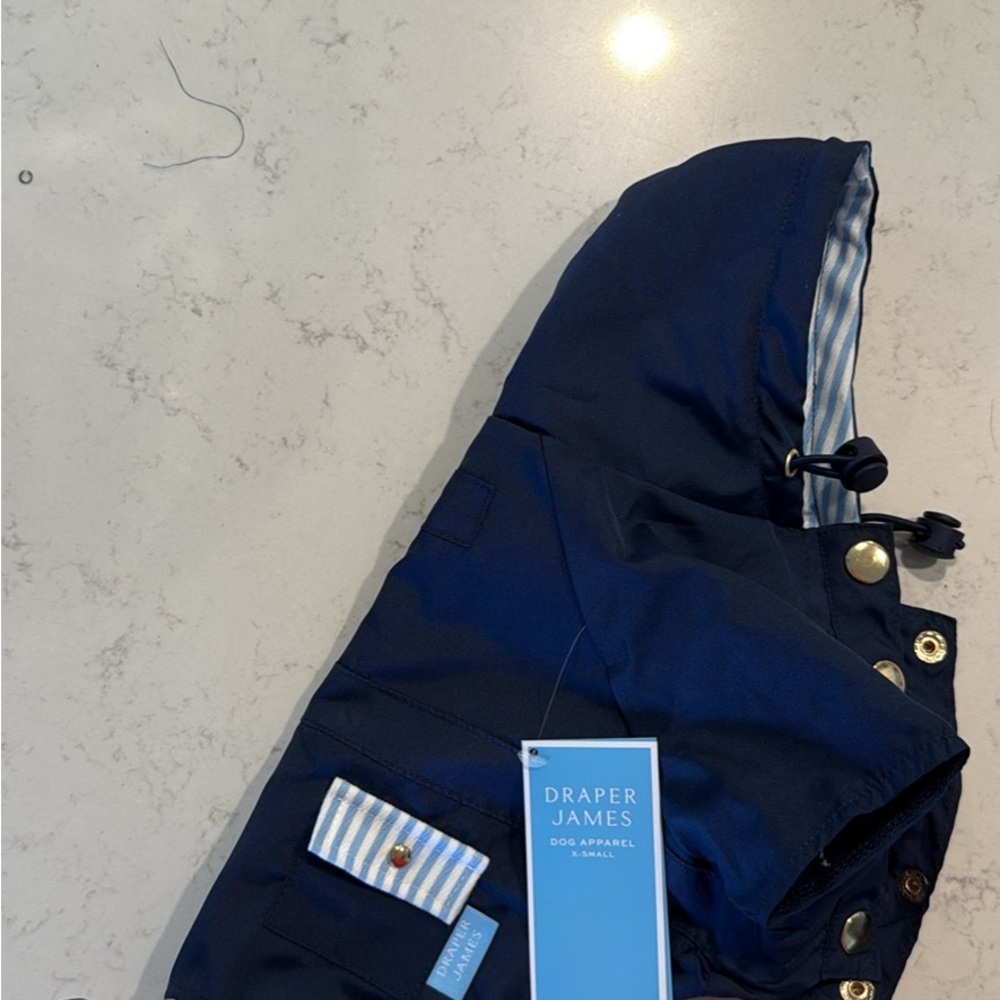 Draper James Blue Hooded Dog Jacket